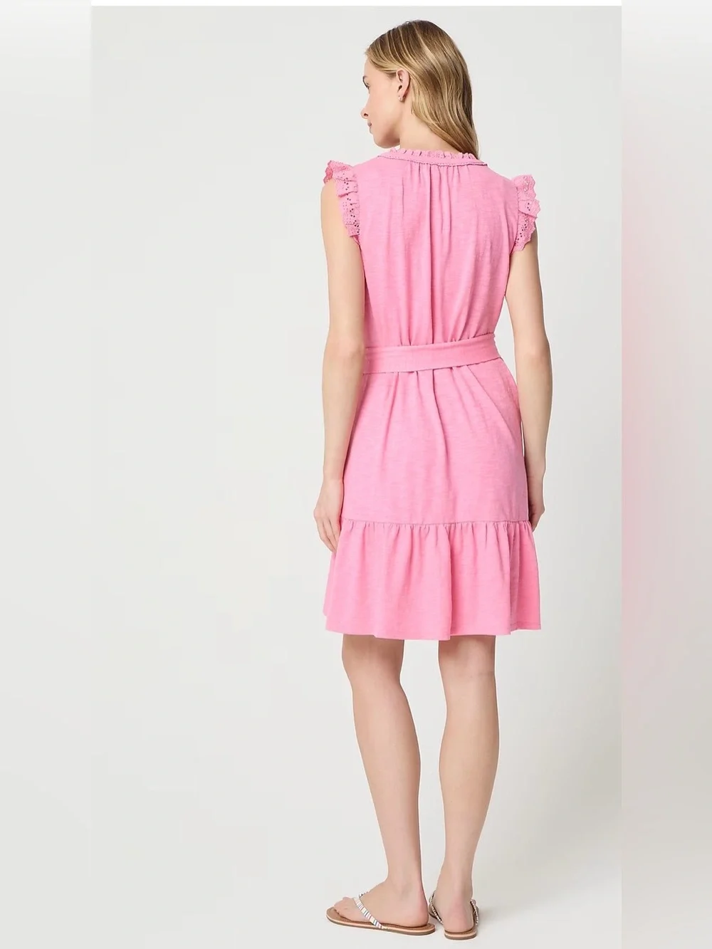 J. Crew Bright Bubblegum Knit Flutter-Sleeve Mini Dress XL NWT